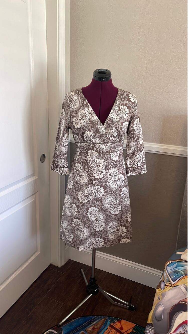 Boden Brown and White Floral Dress Sz 10R